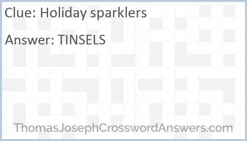 Holiday sparklers Answer