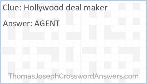 Hollywood deal maker Answer
