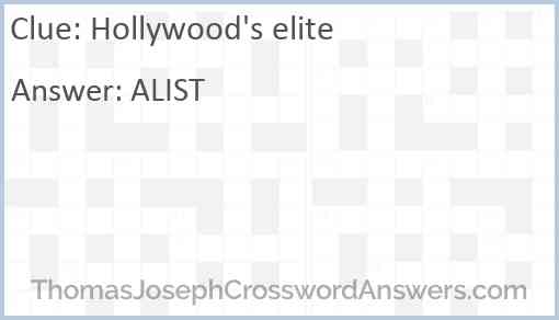 Hollywood's elite Answer