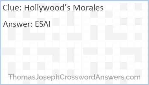 Hollywood’s Morales Answer
