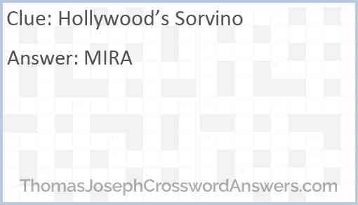 Hollywood’s Sorvino Answer