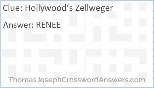 Hollywood’s Zellweger Answer