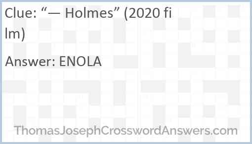 “— Holmes” (2020 film) Answer