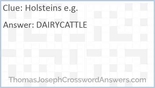 Holsteins e.g. Answer