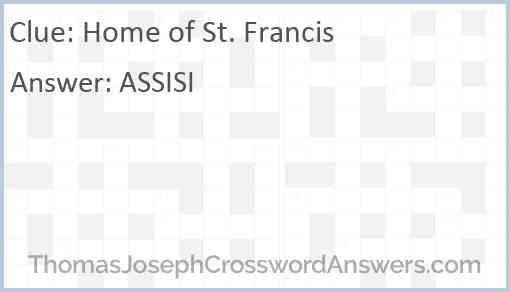 Home of St. Francis Answer