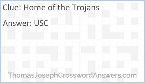 Home of the Trojans Answer