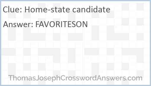 Home-state candidate Answer