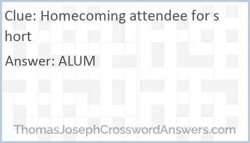 Homecoming attendee for short Answer