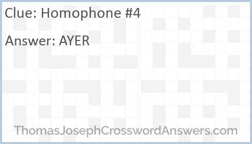 Homophone #4 Answer