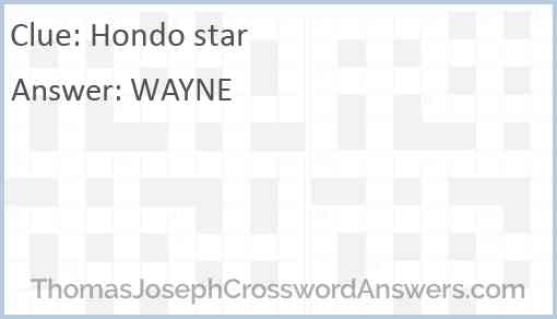 “Hondo” star Answer