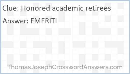 Honored academic retirees Answer