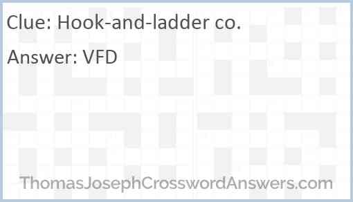 Hook-and-ladder co. Answer