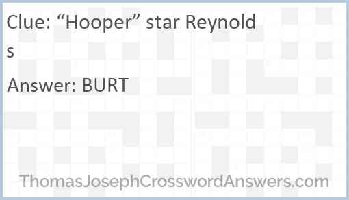 “Hooper” star Reynolds Answer