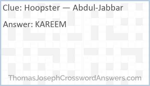 Hoopster — Abdul-Jabbar Answer