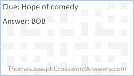 Hope of comedy Answer