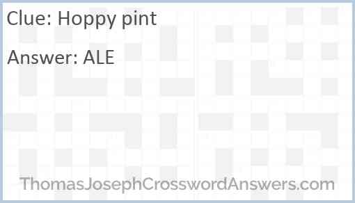 Hoppy pint Answer