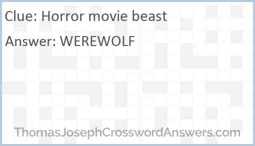 Horror movie beast Answer