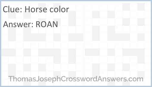 Horse color Answer
