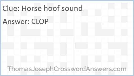 Horse hoof sound Answer