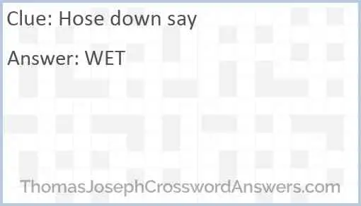 Hose down say Answer