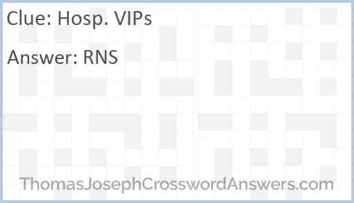 Hosp. VIPs Answer