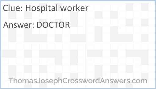 Hospital worker Answer