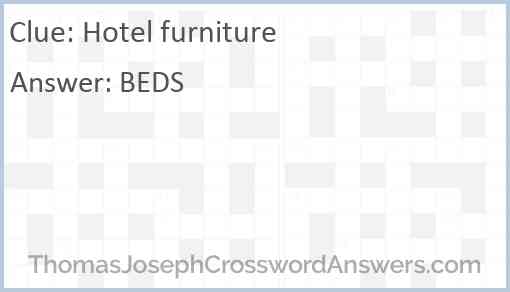 Hotel furniture Answer