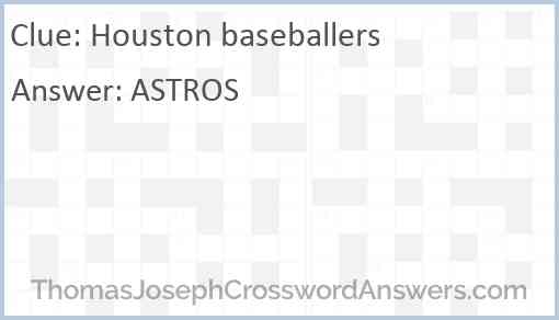 Houston baseballers Answer