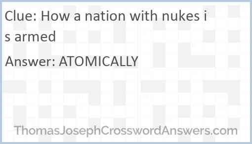 How a nation with nukes is armed Answer