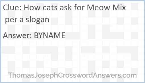 How cats ask for Meow Mix per a slogan Answer