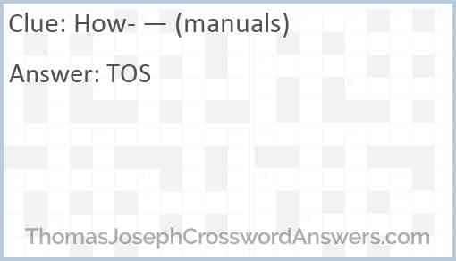 How- — (manuals) Answer