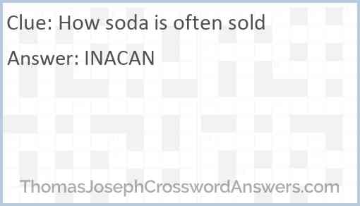 How soda is often sold Answer