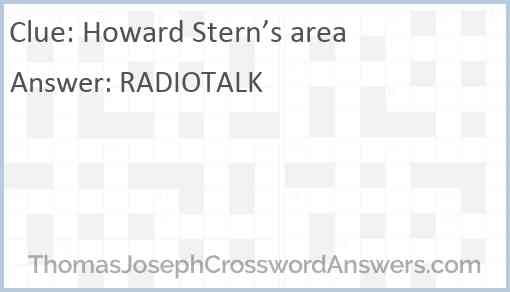 Howard Stern’s area Answer