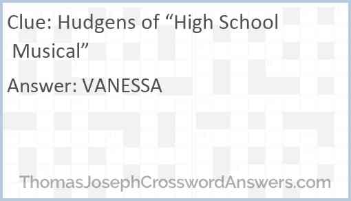 Hudgens of “High School Musical” Answer