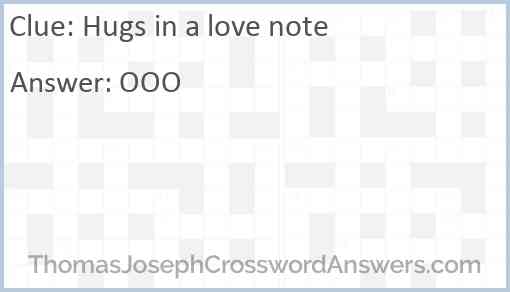 Hugs in a love note Answer