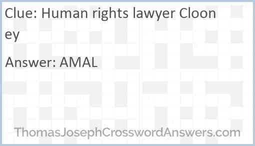 Human rights lawyer Clooney Answer
