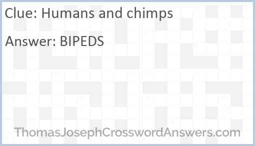 Humans and chimps Answer