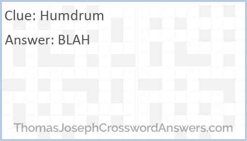 Humdrum Answer