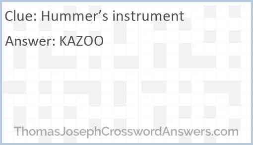 Hummer’s instrument Answer