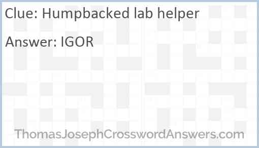 Humpbacked lab helper Answer