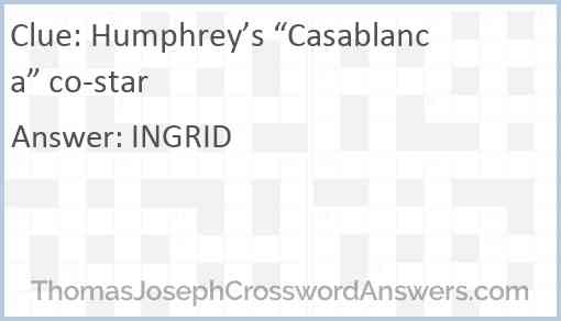 Humphrey’s “Casablanca” co-star Answer