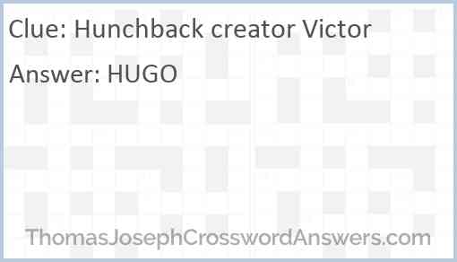 Hunchback creator Victor Answer