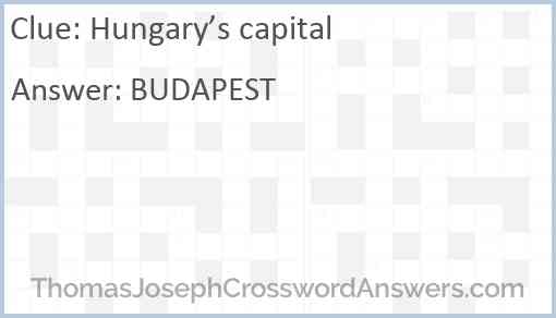 Hungary’s capital Answer