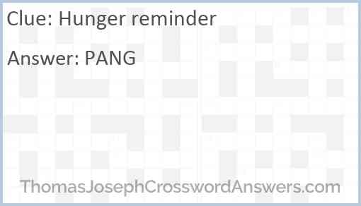 Hunger reminder Answer