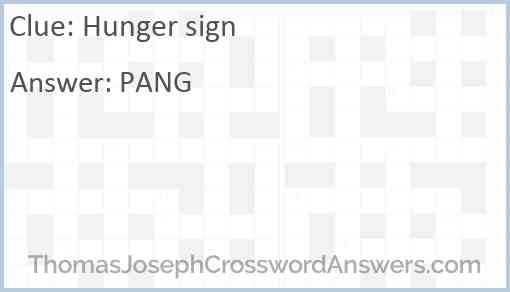 Hunger sign Answer