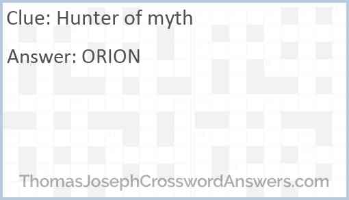 Hunter of myth Answer