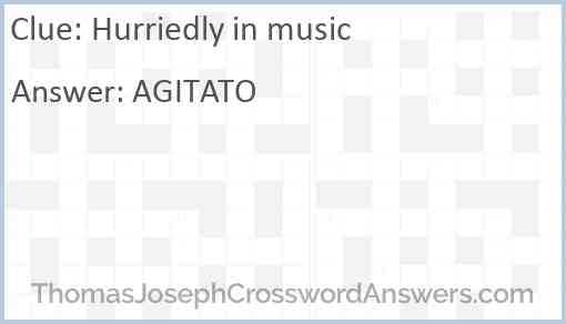 Hurriedly in music Answer