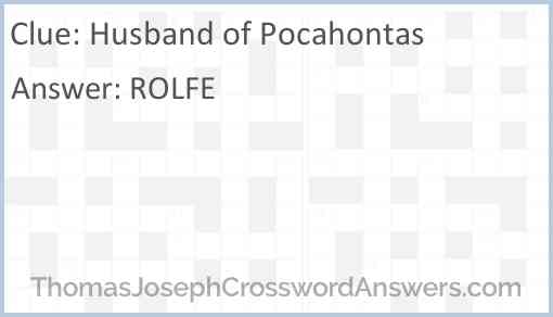 Husband of Pocahontas Answer