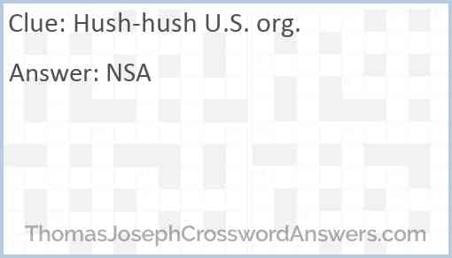 Hush-hush U.S. org. Answer