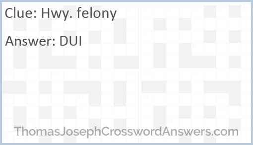 Hwy. felony Answer